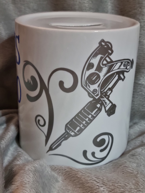ceramic money box with motive