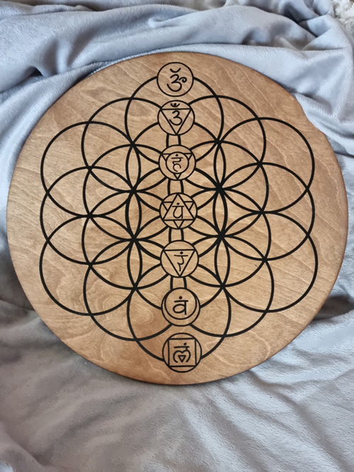 wooden crystal grid board