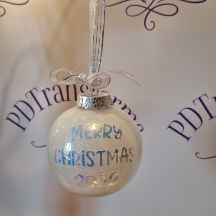 Merry Christmas Glitter Bauble, Personalised