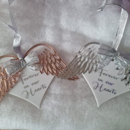 Acrylic Heart Angel Wings