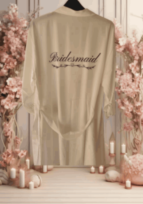 Satin lace robe