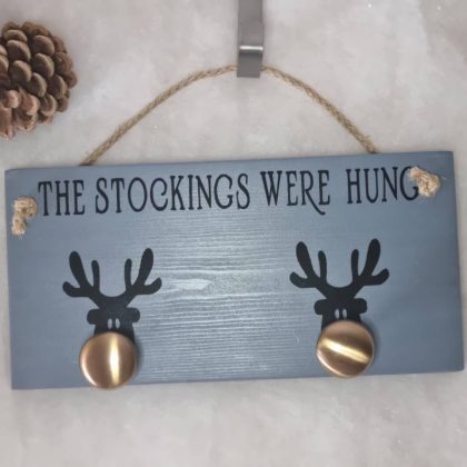 Reindeer with Gold 'nose' Stocking Hanger