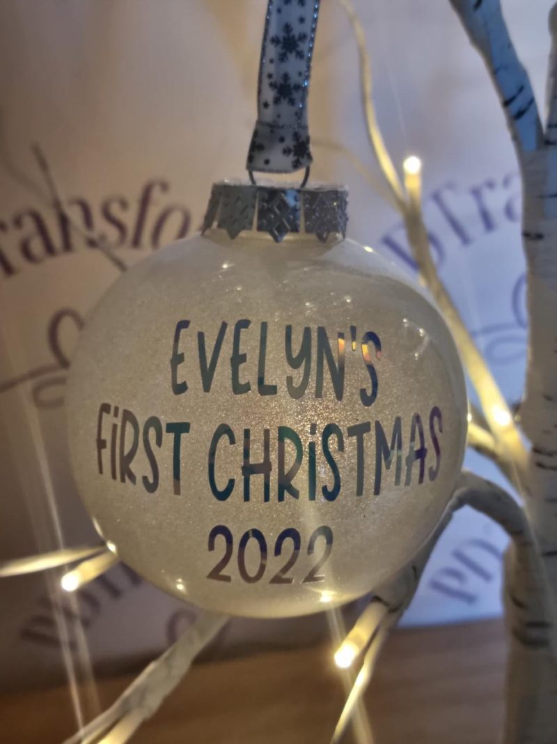 First Christmas Glitter Bauble