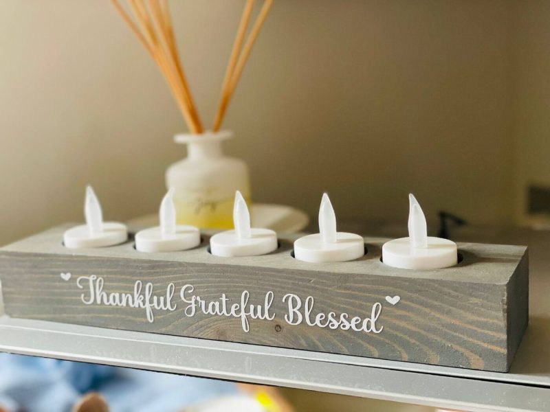 Thankful Grateful Blessed Tealight Holder